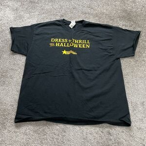 Gildan Ultra Cotton Graphic T-Shirt Unisex 2XL Black Halloween Crew Neck Tee Top